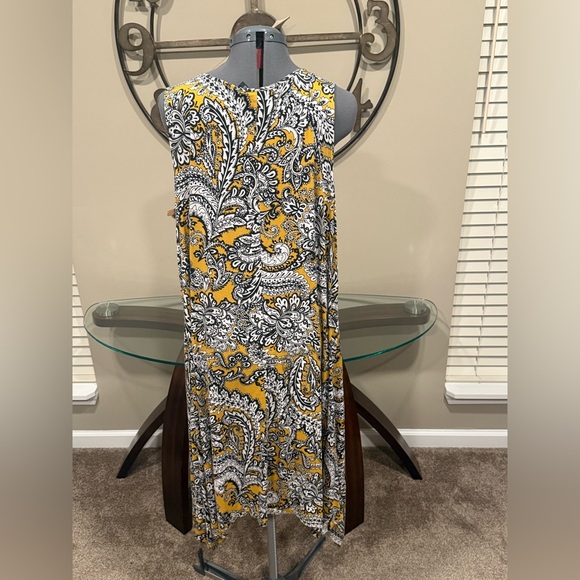 Cynthia Rowley Floral Yellow and Black Dress Size 1X - Picture 3 of 3